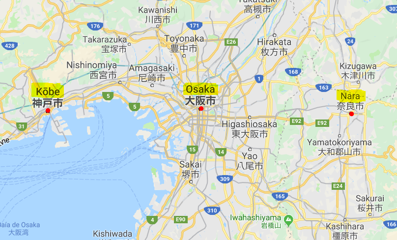Mapa Osaka