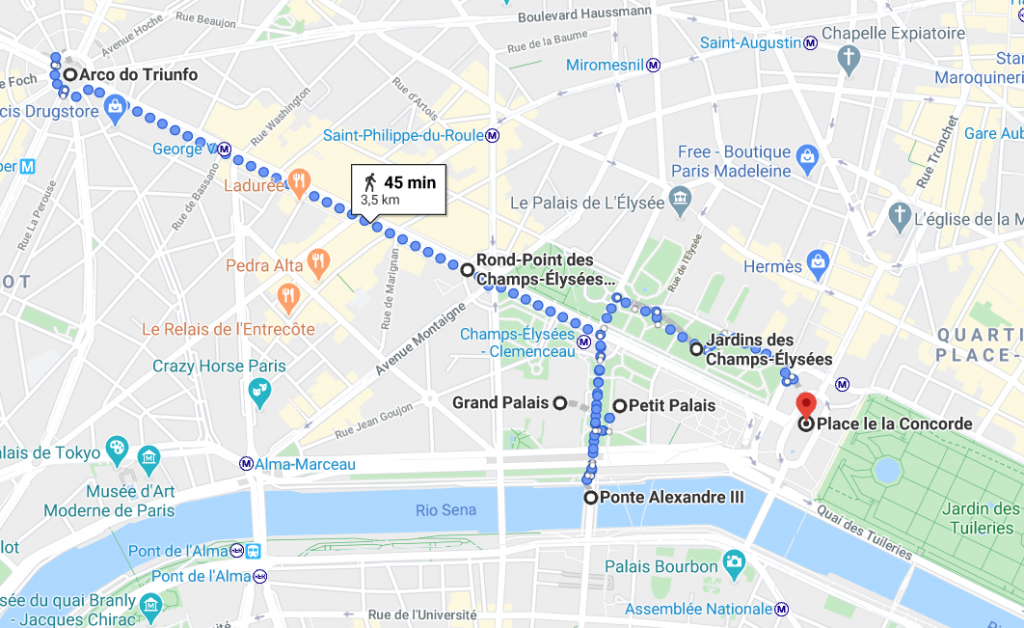 Champs-Élysées Mapa